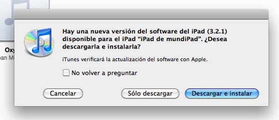 actualizacion ipad firmware 3 2 1