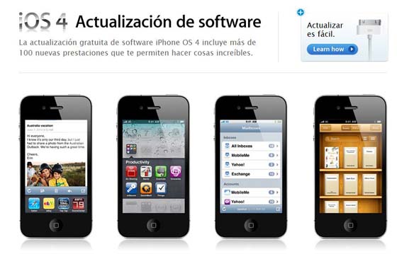 actualizar iphone ios 4