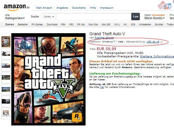 amazon gta v pc