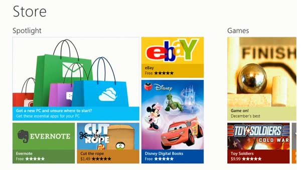 aplicaciones windows store