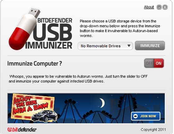 bitdefender usb immunizer