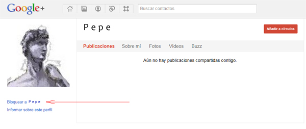 bloquear contacto google