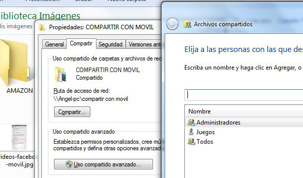 compartir archivos pc movil android