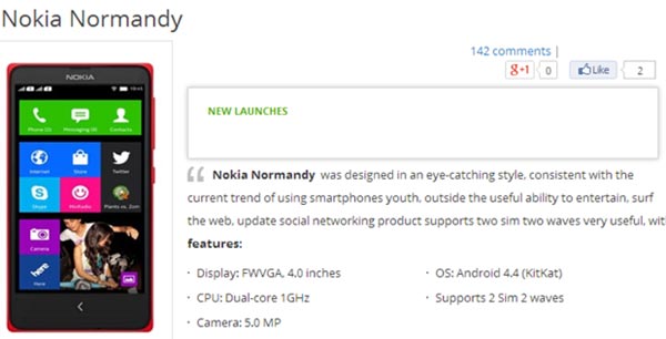 comprar nokia normandy