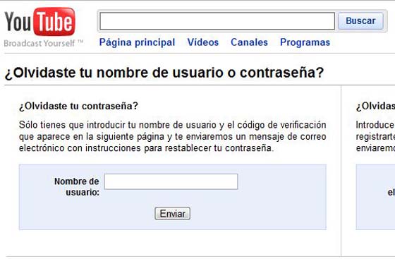 contrasena youtube