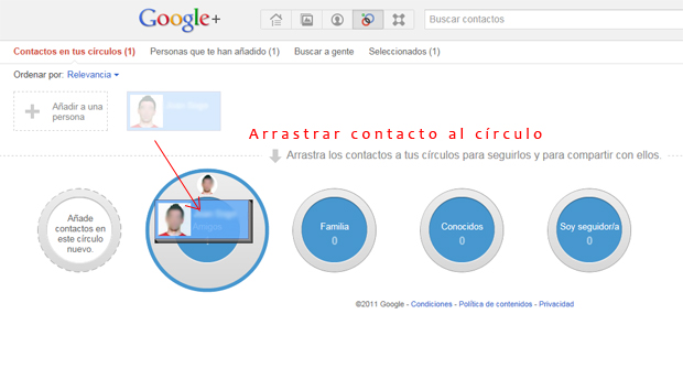 crear circulo google plus