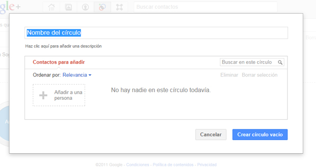 crear circulo google plus