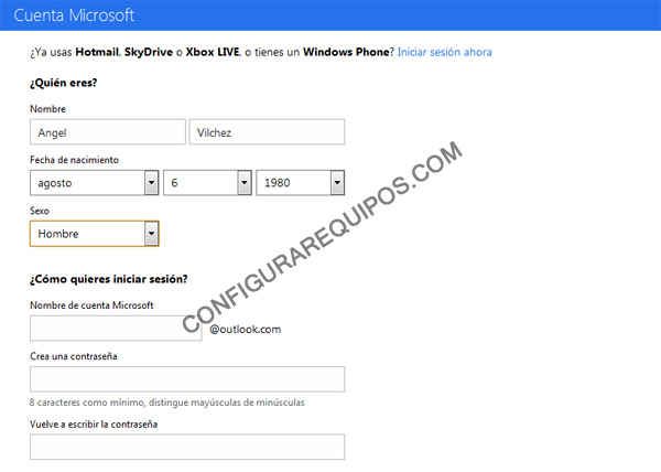 cuenta correo outlook com