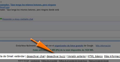 desactivar google buzz