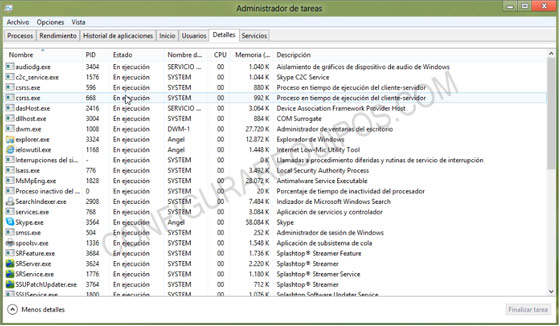 detalles administrador windows 8