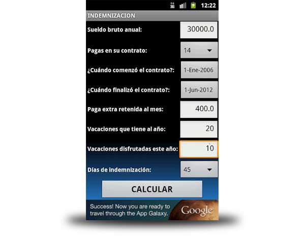 echa cuenta app android