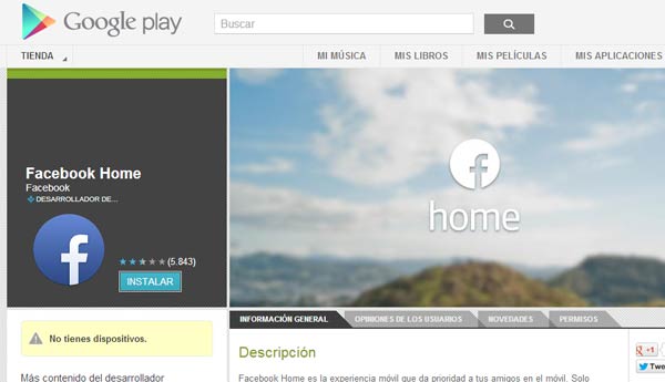 facebook home google play