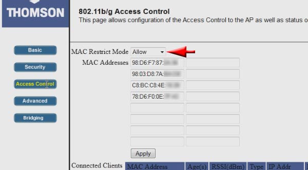 friltrar mac router