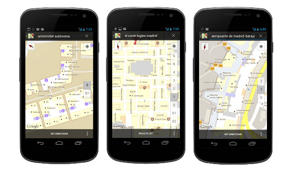 google maps android interiores