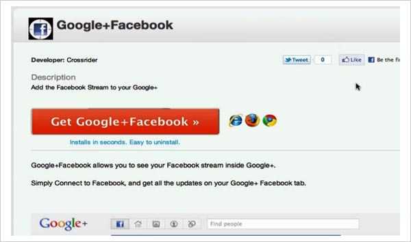 google plus facebook