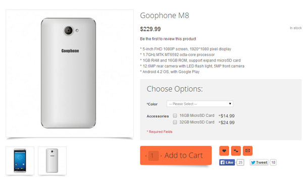 goophone m8 precio