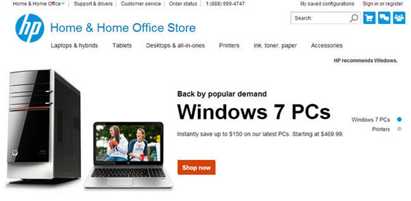 hp pc windows 7