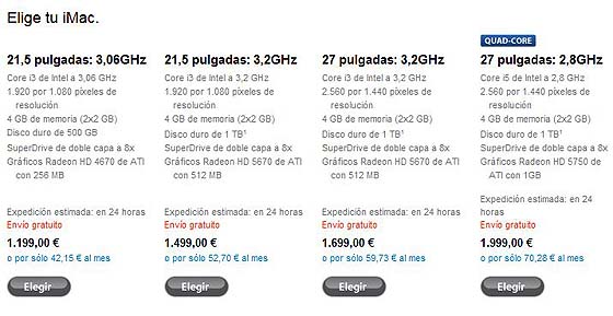 imac 21 27 pulgadas precio