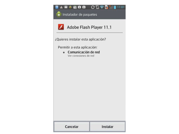 insalacion flash player manualmente android