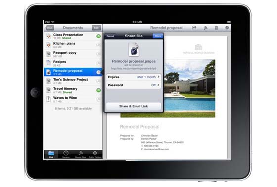 ipad mobileme idisk app