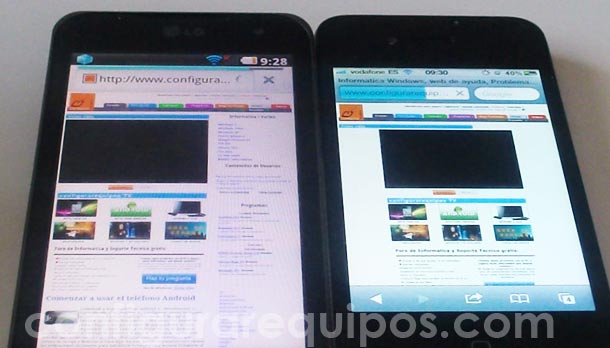 iphone 4 optimus 2x lg velocidad