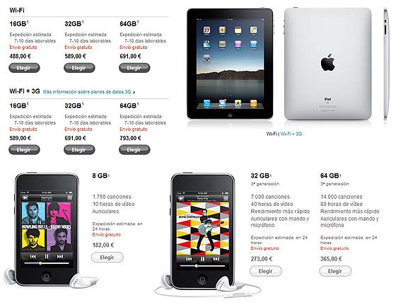 ipod ipad precio