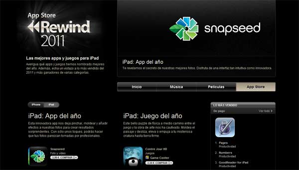 mejores apps juegos ios 2011