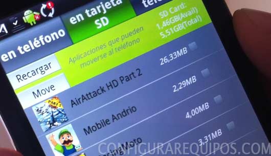 mover app android tarjeta sd