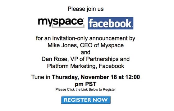 myspace facebook