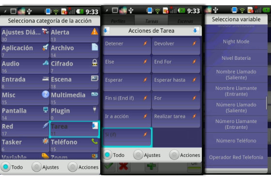nivel bateria tasker