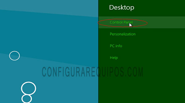 panel control windows 8