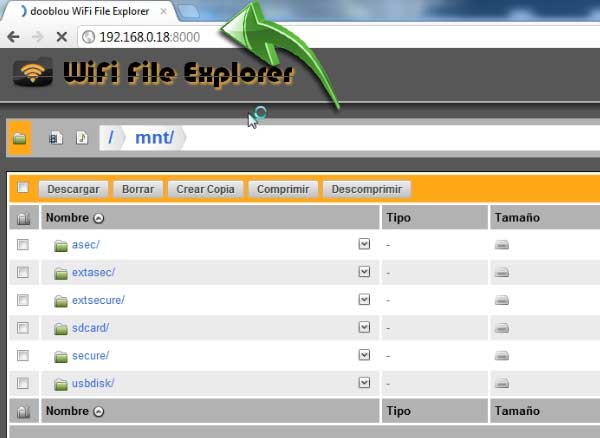 pasa archivos wifi android pc