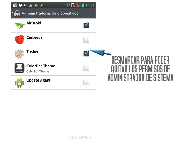 permisos administrador android