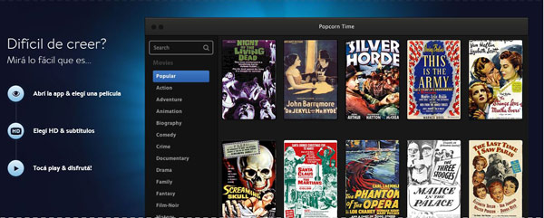 popcorn time peliculas torrent