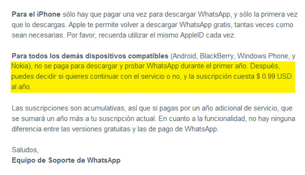 precio whatsapp