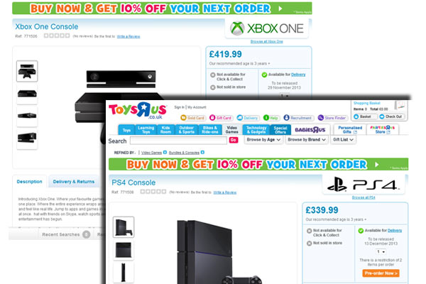 ps4 xbox one toysrus