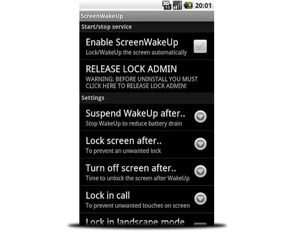 screenwakeup android