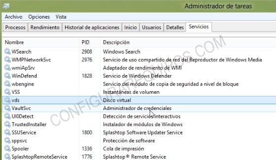 servicios administrador windows 8