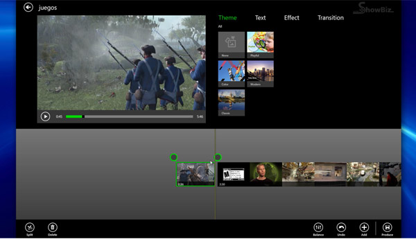 showbiz windows 8 video editor