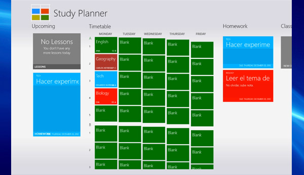 study planner windows 8