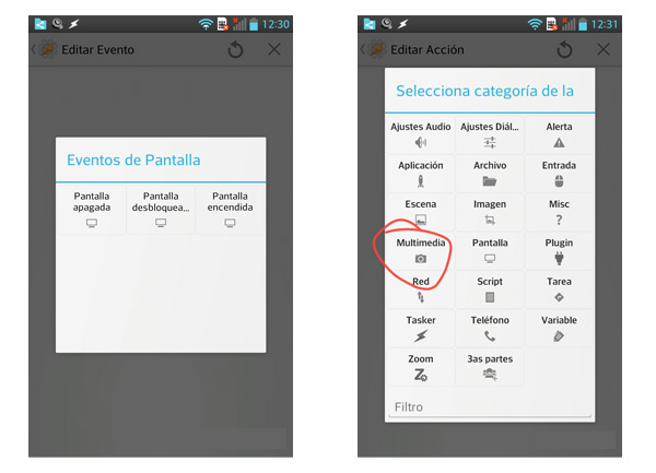 tasker foto pantalla