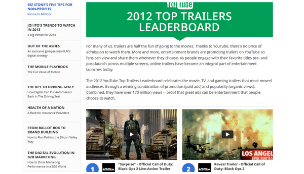 top videos youtue trailer 2012