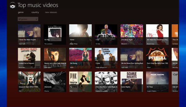 videos musicales tablet windows 8