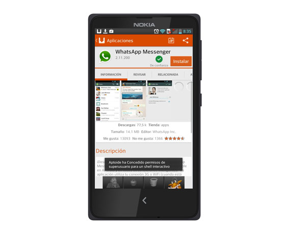 whatsapp nokia x aptoide