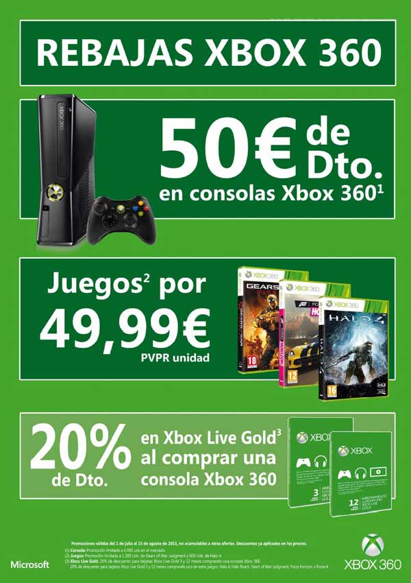 xbox 360 precio rebaja verano