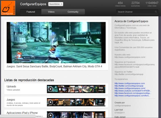 youtube configurarequipos