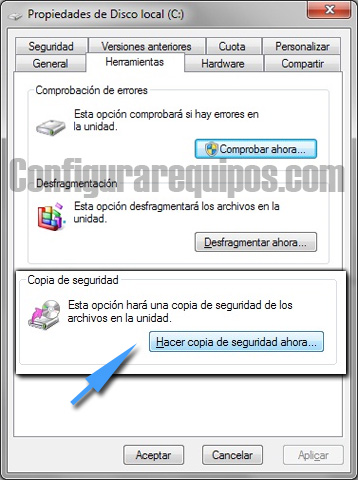 copia seguridad Windows 7