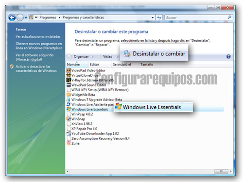 desinstalar windows messenger 2009 1