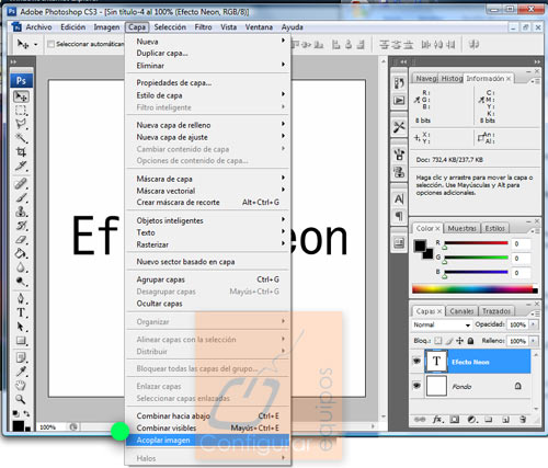 efecto neon photoshop 2