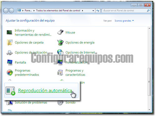 desactivar reproduccion automatica windows 7 1